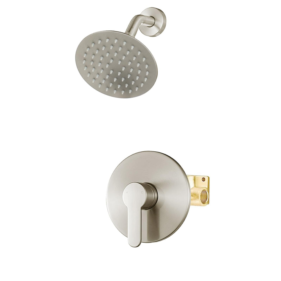 WRISIN showerhead 6-inch brushed-nickel delivers a refreshing rain experience.