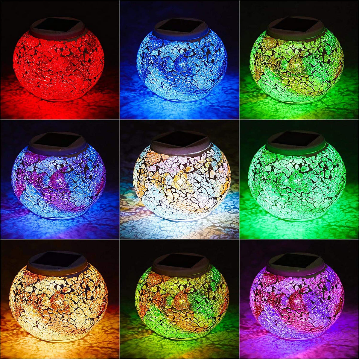 WSgift glass mosaic ball closeup highlights decorative finish