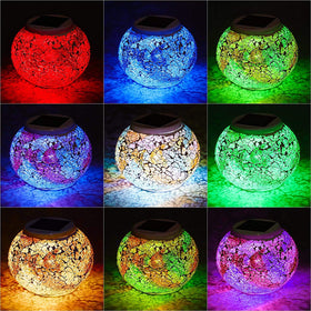 WSgift glass mosaic ball closeup highlights decorative finish