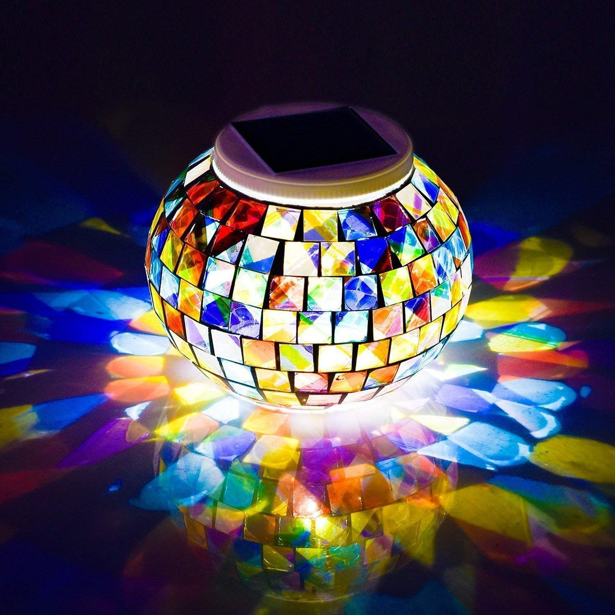 WSgift mosaic ball solar light for garden ambiance