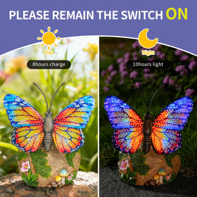 Weatherproof resin sculpture placed along a garden path for ambience.