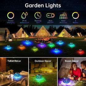 WSgift mosaic ball in white and gradient mode for versatile garden lighting