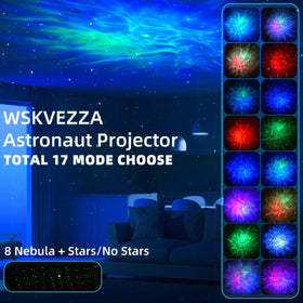 WSKVEZZA Astronaut Galaxy Projector 360° rotation for flexible ceiling projection