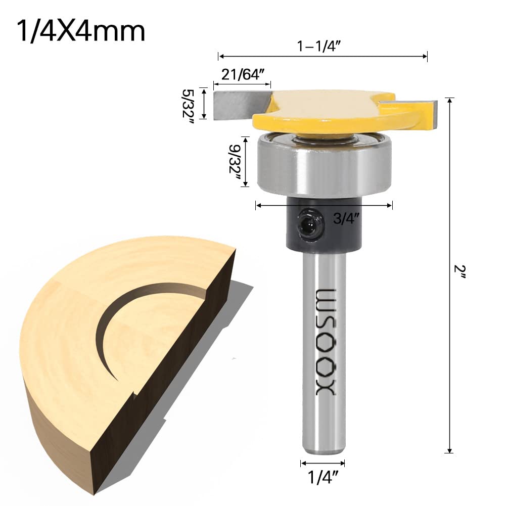 WSOOX bearing kit includes three diameters for adjustable depth