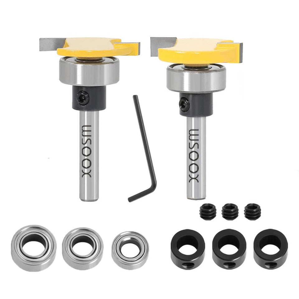 WSOOX top bearing slot cutter with 1/4 inch shank for precise grooves