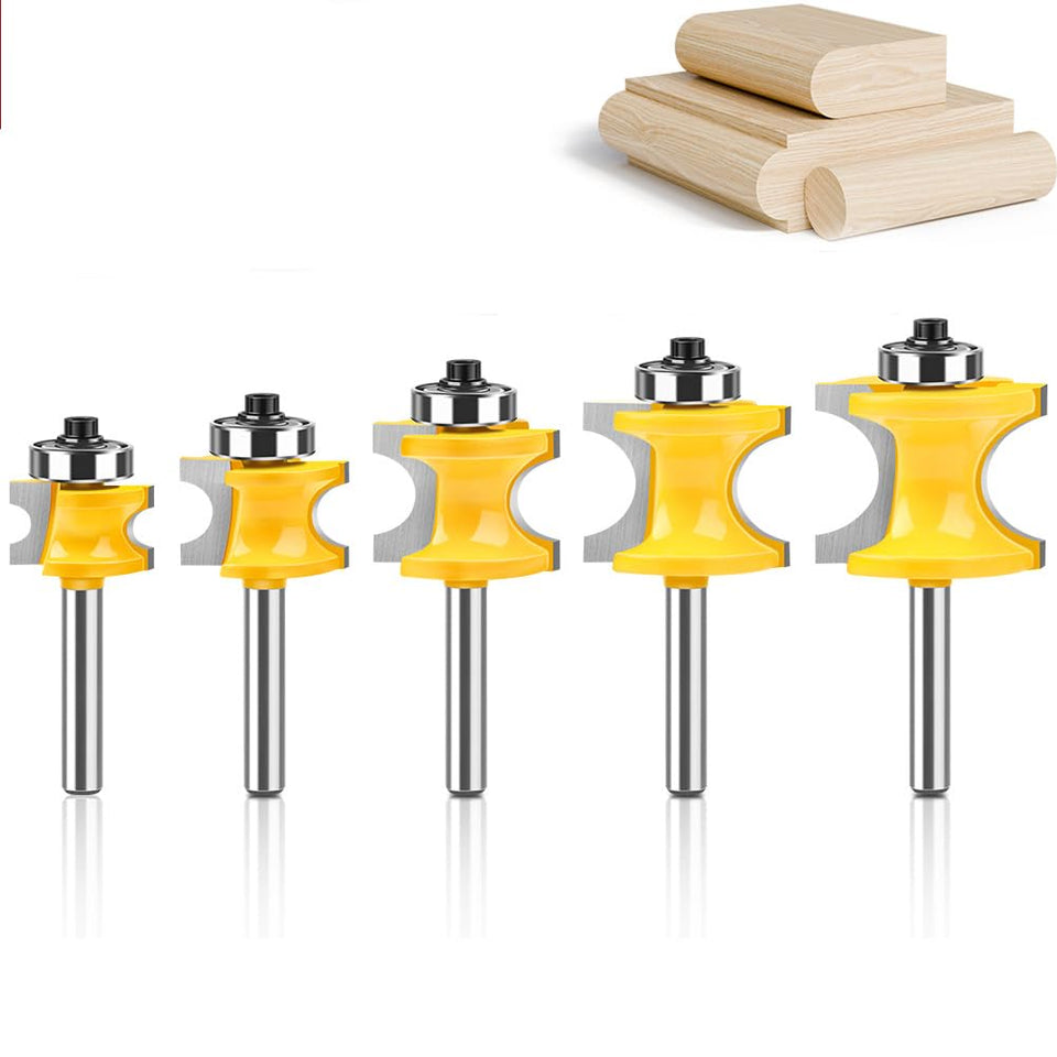 WSOOX bullnose beading router bit closeup shows precise edge shaping for clean finishes.