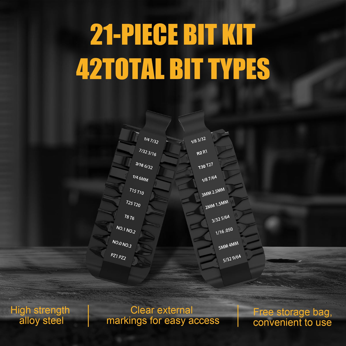 WSSODHK Bit-Kit ergonomic flat-bits enable fast, comfortable swaps.