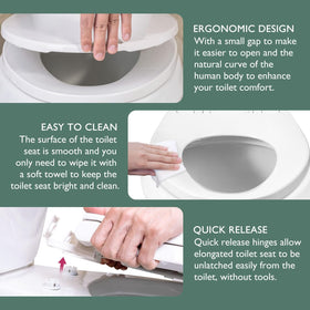 WSSROGY white elongated seat with a durable, glossy surface.