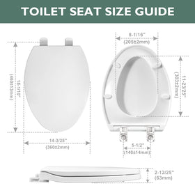 WSSROGY toilet seat with quick-release hinges for easy deep cleaning.