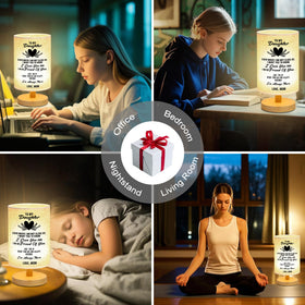 WSYEAR wooden base desk lamp blends rustic charm with stability.