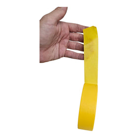 Close-up of the yellow masking tape with strong adhesion.