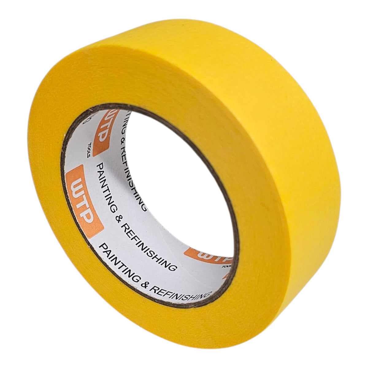 Tape being used for wall prep with high visibility yellow color.