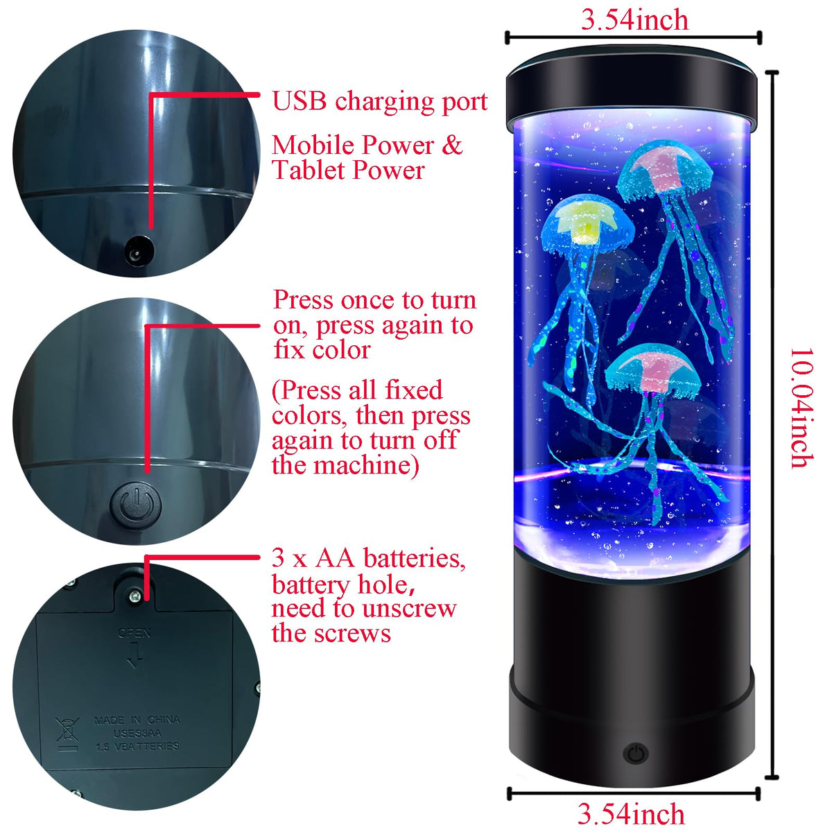 WTROESE Jellyfish Lamp serves as a gentle night light.