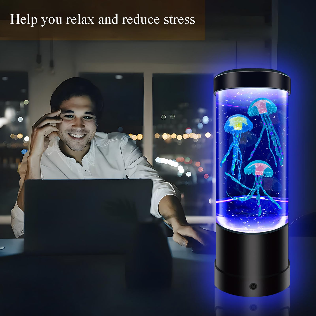 WTROESE Jellyfish Lamp suits office desks for a relaxing mood.