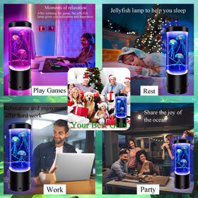 WTROESE Jellyfish Lamp powered by USB or batteries for flexible placement.