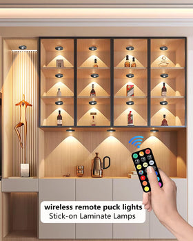 WTXPZM puck light under-cabinet offering adjustable brightness for tasks.