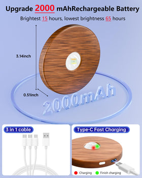 WTXPZM puck lights with dimmable brightness control for customized mood.