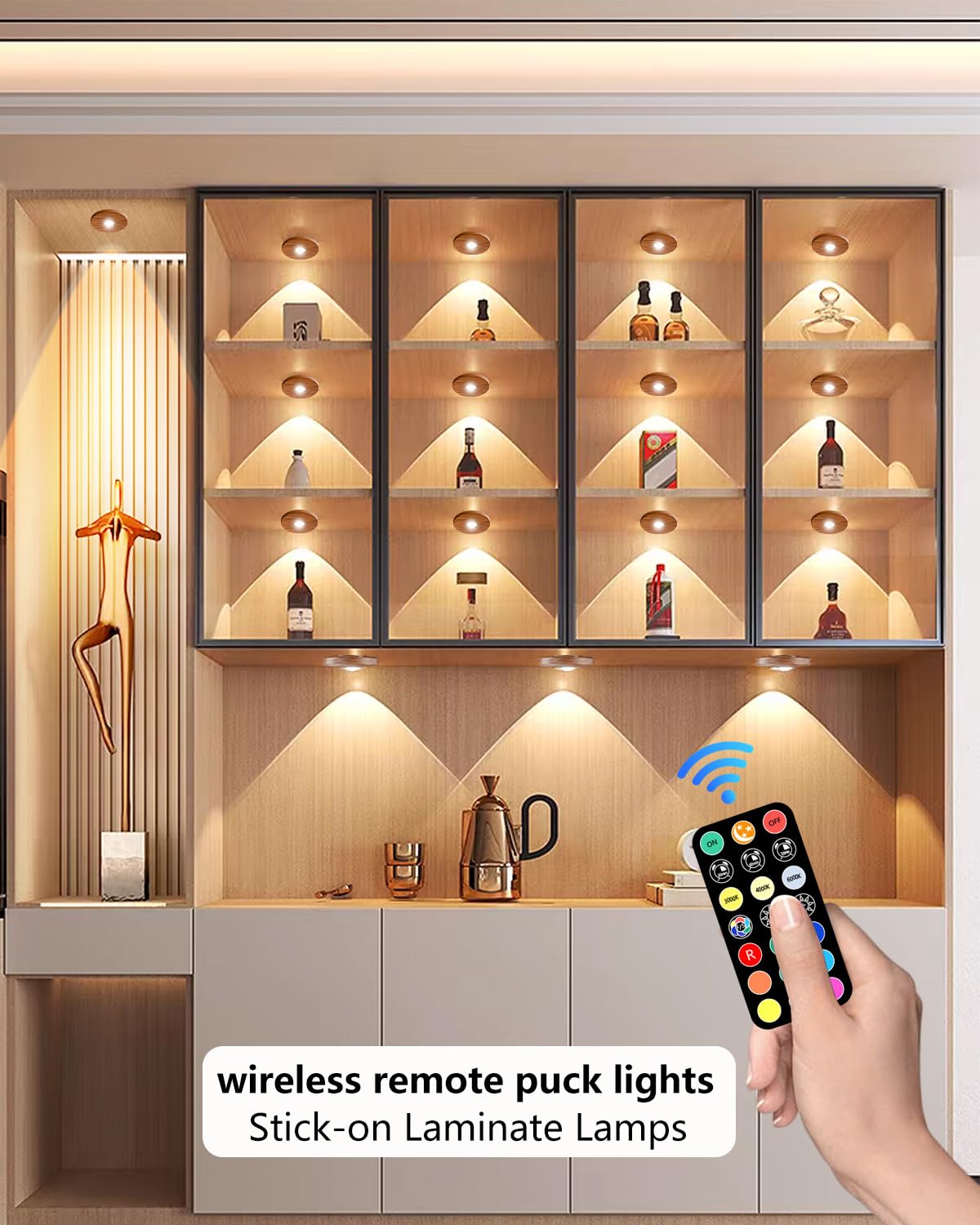 WTXPZM puck lights magnetically attach for drill-free installation on metal surfaces.