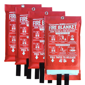 WUERLI fire blanket 40x40 folded in red pouch for quick containment.