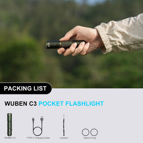 WUBEN C3 compact size suited for pocket use.