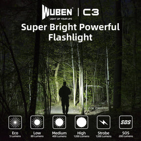 WUBEN C3 IP68 rugged finish for demanding outdoor environments