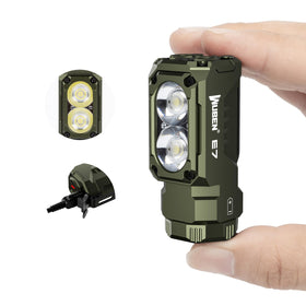 WUBEN E7 front view highlighting compact build and 1800-lumen brightness