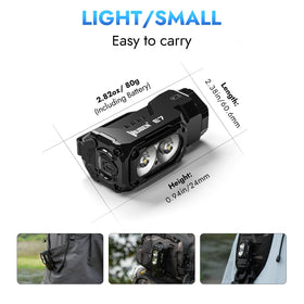 WUBEN E7 headlamp clip compatibility adds hands-free versatility