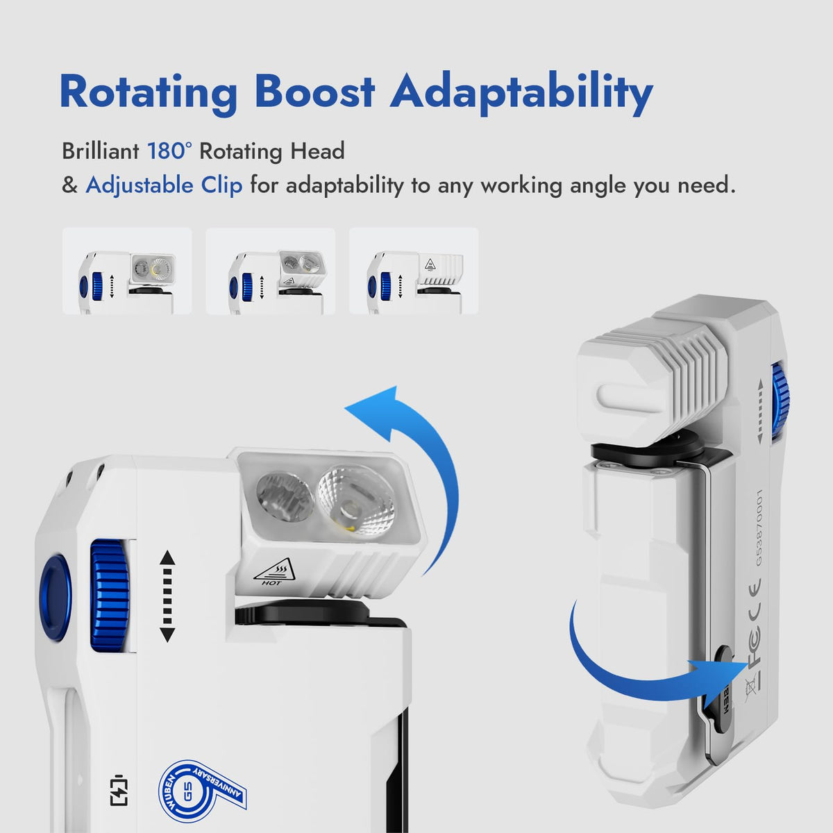 WUBEN G5 magnetic clip providing hands-free use during repairs.