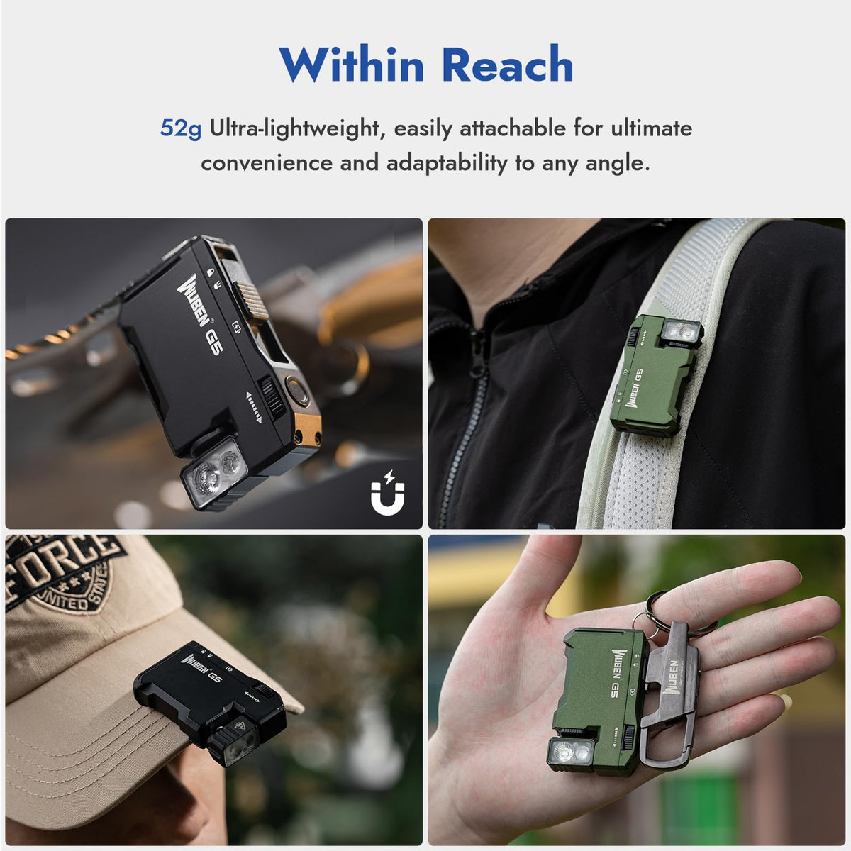 WUBEN G5 pocket-friendly EDC flashlight ideal for camping.