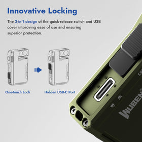 WUBEN G5 Type-C fast charging for quick recharge.