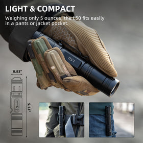 WUBEN L50 IP68 waterproof design withstands rain and splashes