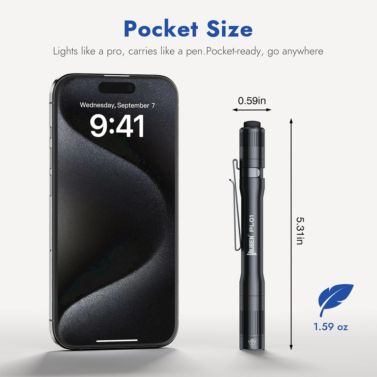 WUBEN PL01 USB-C charging view, quick recharge for on-the-go use.