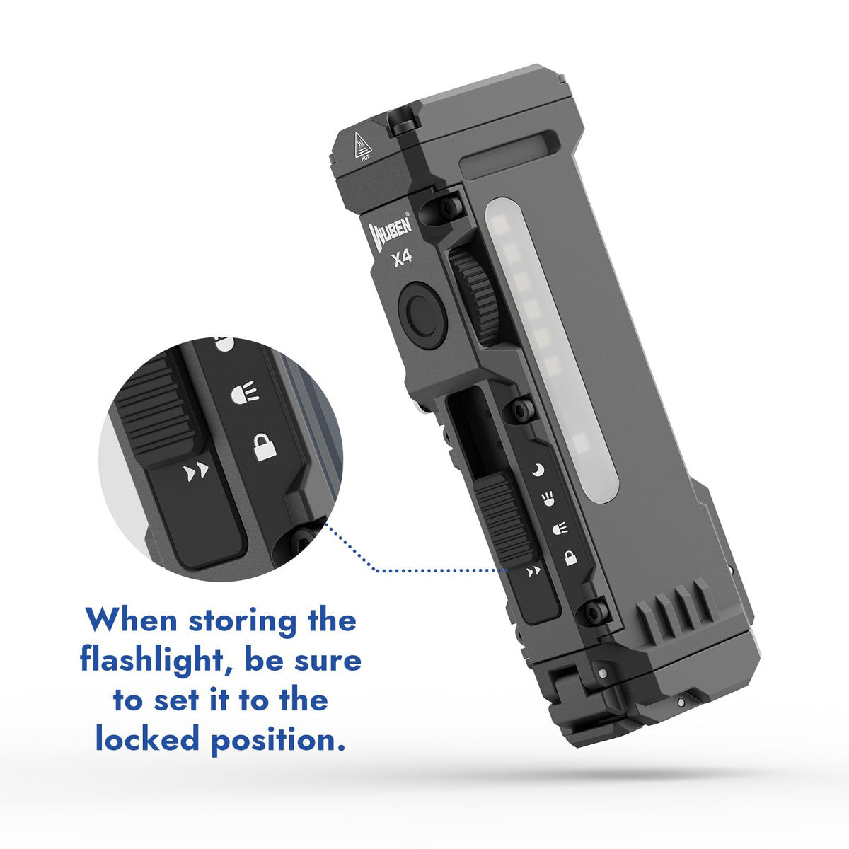 WUBEN X4 battery indicator helps monitor charge status