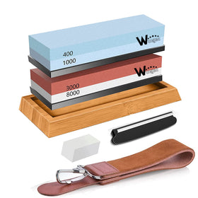 Wucgea knife sharpening stone kit with 400-1000 grit for quick edge refreshment
