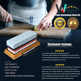 Wucgea non-slip base keeps sharpening stones secure.