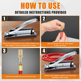 Wudey ergonomic handles on hose crimper
