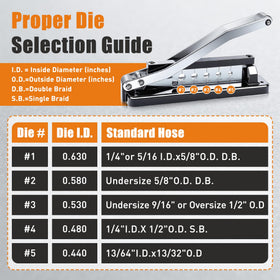 Wudey crimper kit dies for 5/16 inch hoses, clean crimps