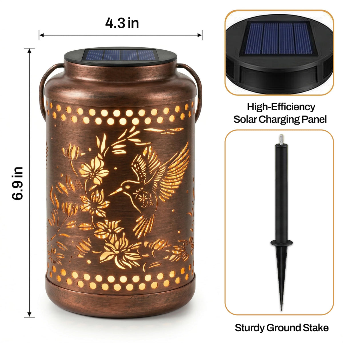 WUEAOA solar panel lantern delivers long night lighting without cables