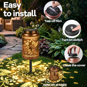WUEAOA weatherproof lantern withstands rain, snow, and sun