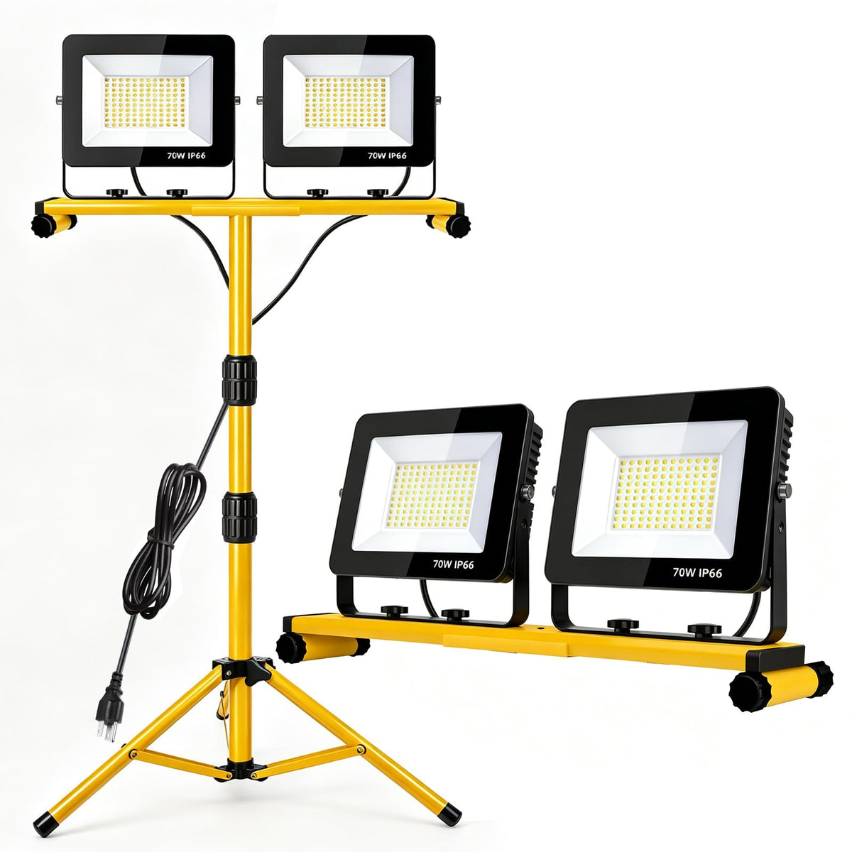 Wufoty LED work light on stand provides stable, bright task lighting