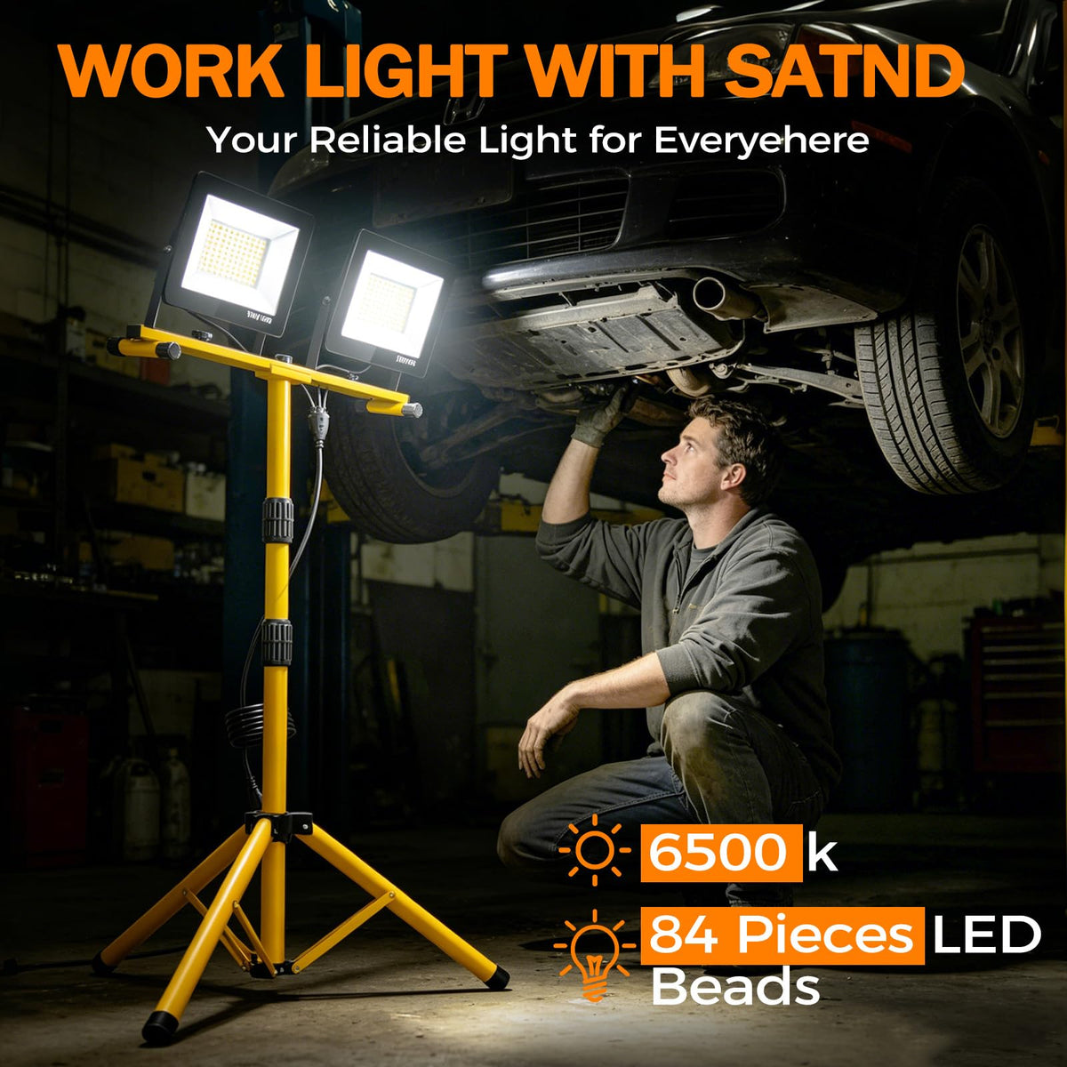 Wufoty two-head LED light for versatile multi-angle illumination