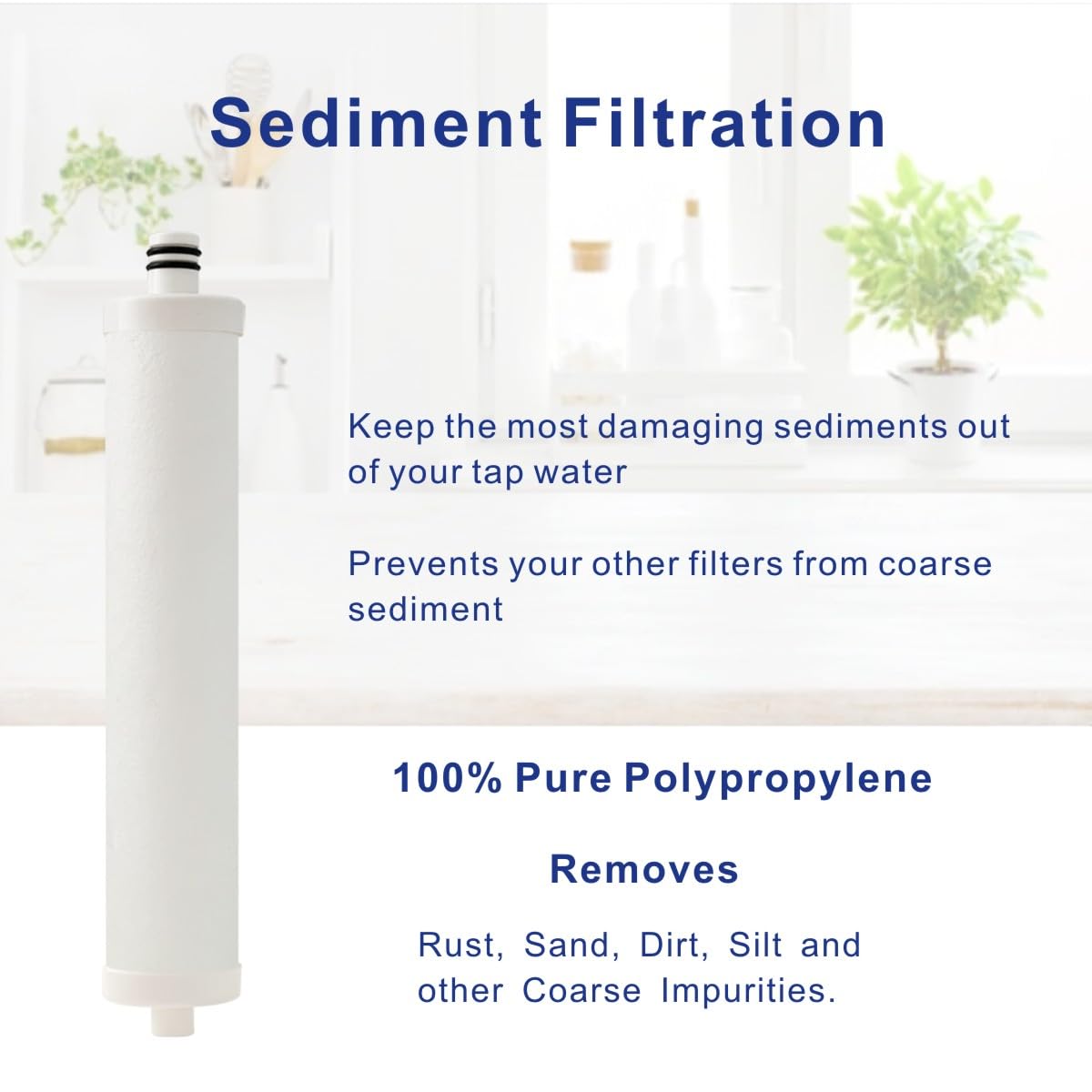 WUHUFILTRA 5-micron sediment pre-filter enhances sediment removal and flow.