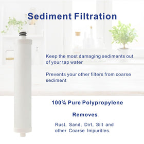 WUHUFILTRA 5-micron sediment pre-filter enhances sediment removal and flow.