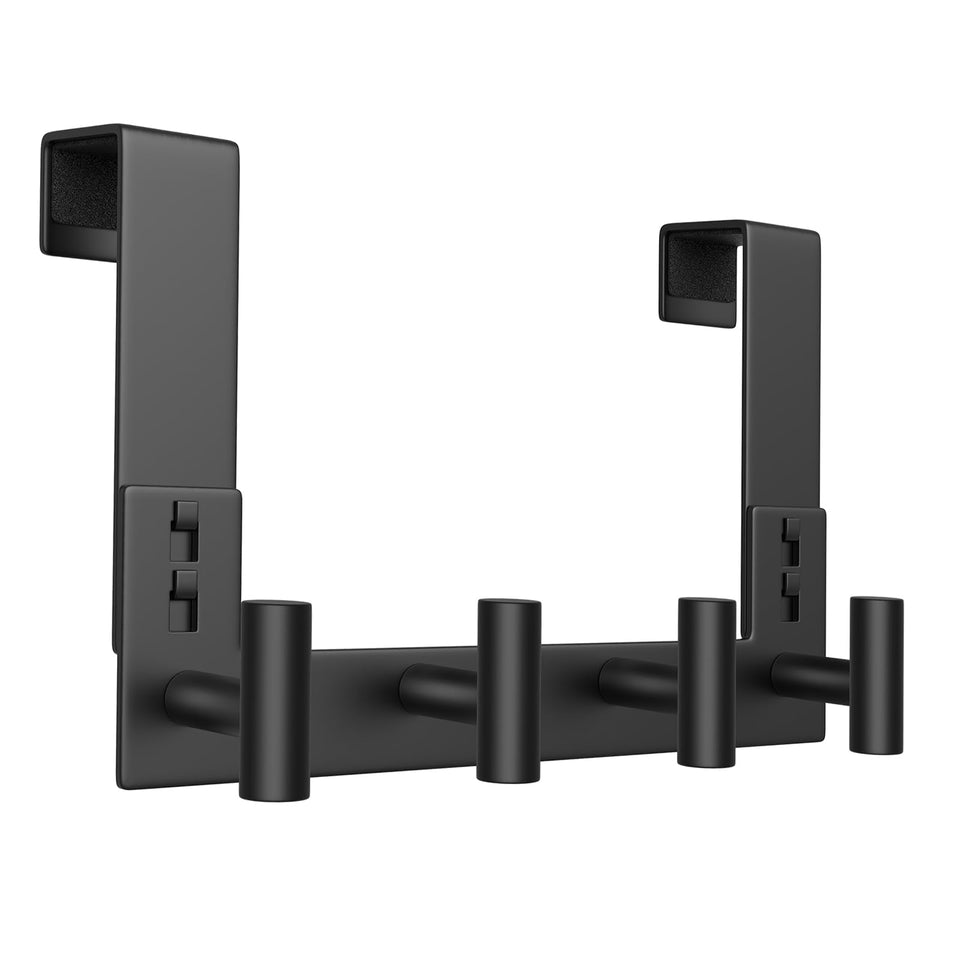 WUIVIUT door towel rack over-door view showing space-saving organization on frameless doors