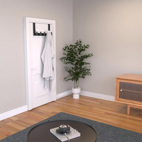 Demonstration of no-drill installation for WUIVIUT hooks on a frameless door