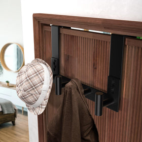 WUIVIUT wooden door metal hook close-up with frosted stainless finish