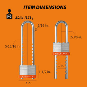 WULALACK adjustable hardened shackle enhances security and flexibility for varied items.