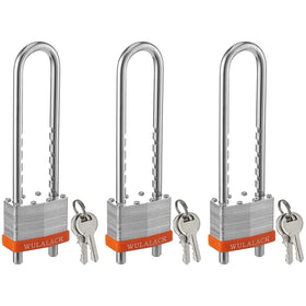 WULALACK laminated steel padlock body, strong and weather-resistant for lockers and gates.