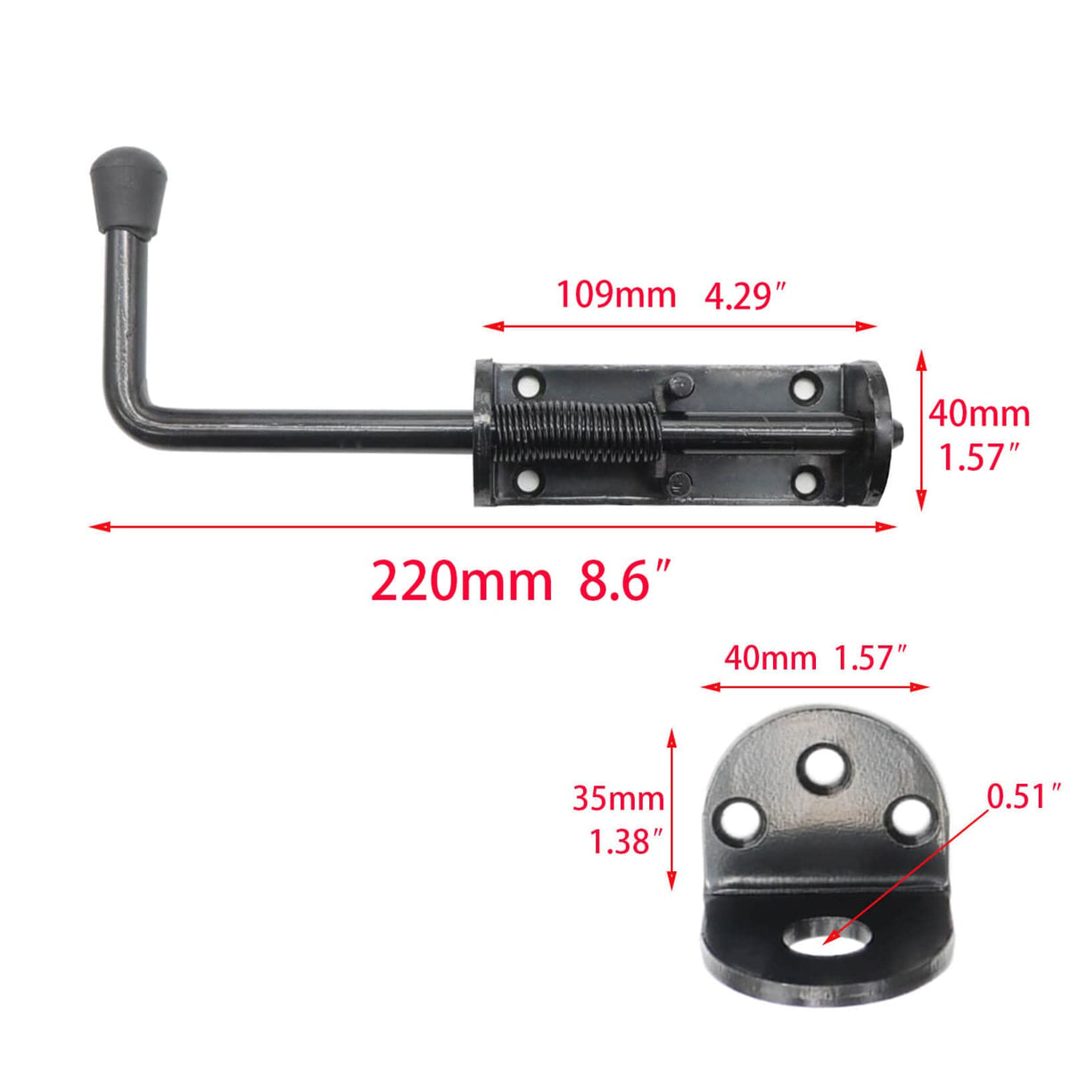 Wulankd sliding barrel bolt on trailer demonstrates easy containment