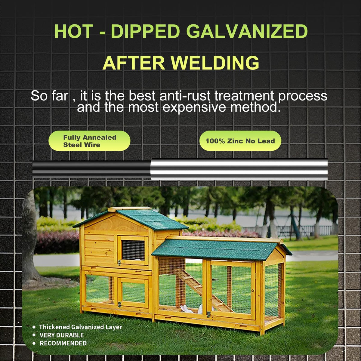 WURJHSONG chicken coop fence mesh ready for DIY chicken pen setup
